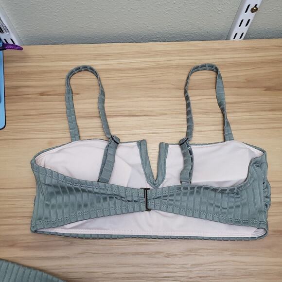 Aqua Couture Womens Olive Adjustable Strap Two Piece Bikini Set Size Medium - Picture 3 of 9